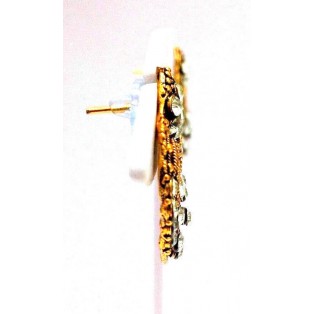 Golden Oxidized Women Earrings Jhumka Jhumki Jewelry Push Back Drop Dangle 52